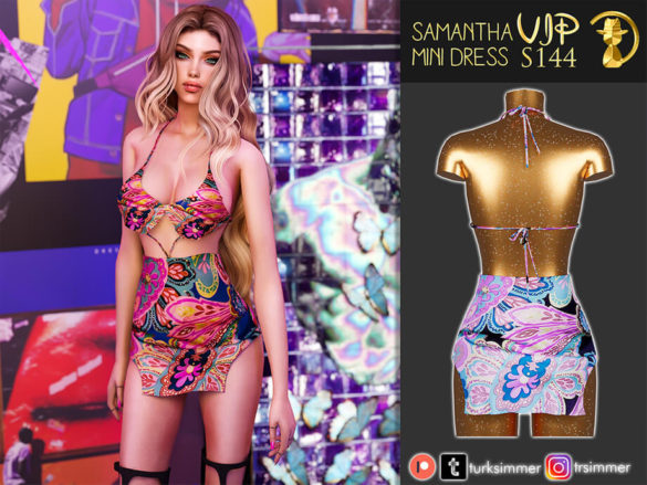 The Sims 4 Samantha Mini Dress S144 by turksimmer