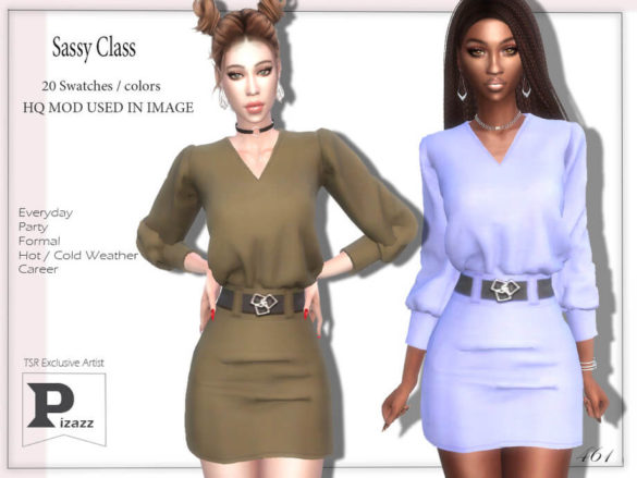 The Sims 4 Sassy Class Dress by pizazz - MiCat Game