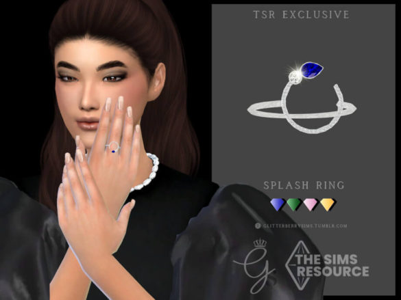 Splash Ring Middle Right Finger by Glitterberryfly