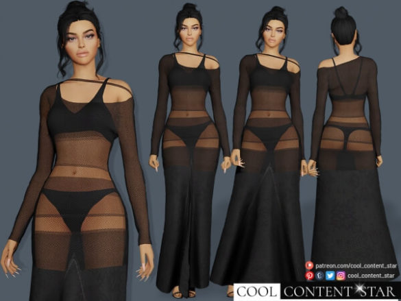 The Sims 4 Transparent Net Dress