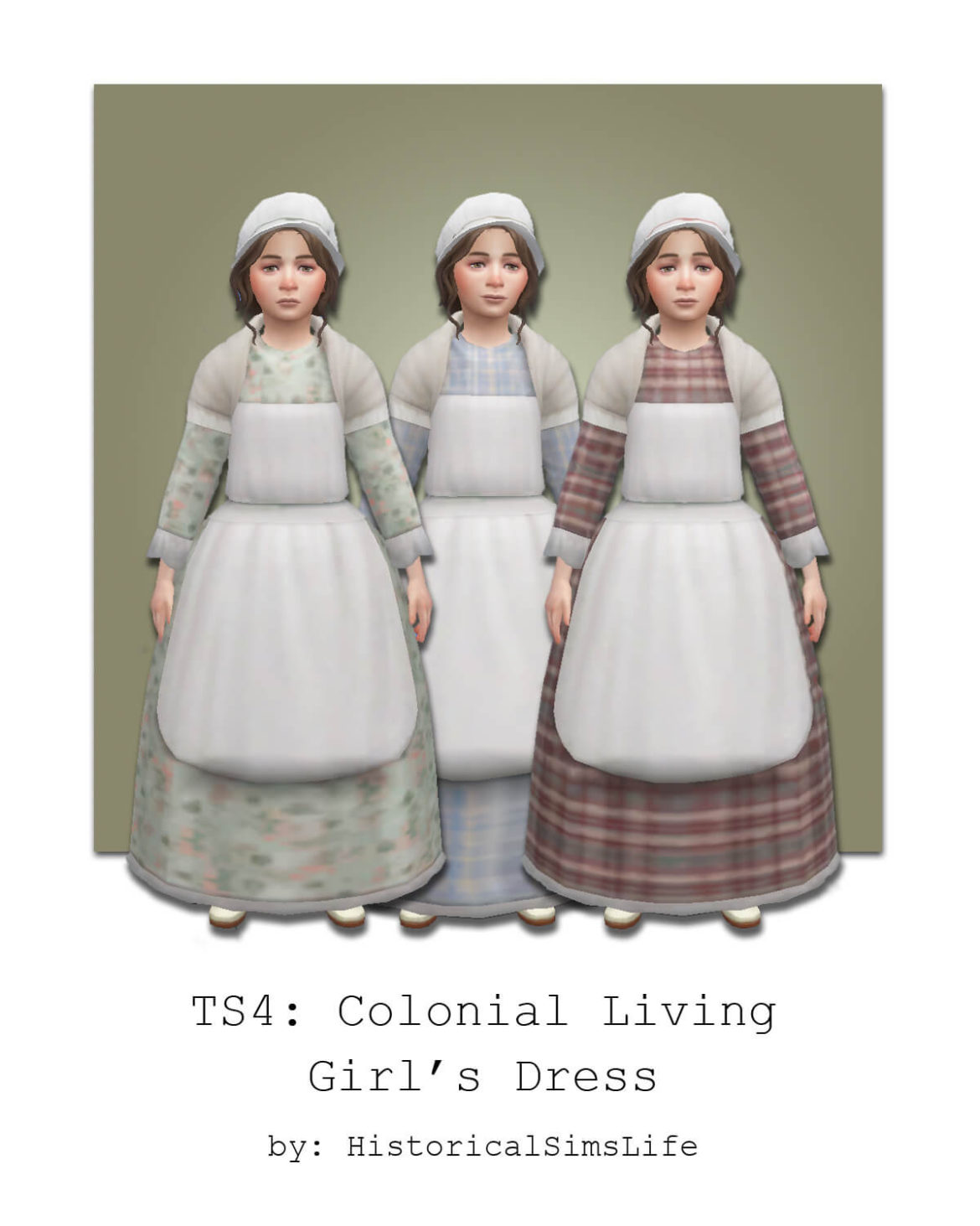 ts4 colonial living girls dress an 18th century