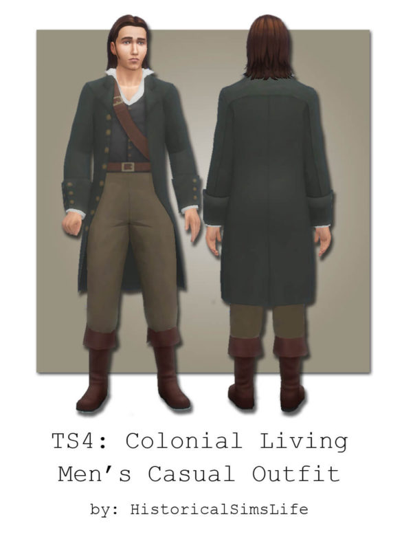 The Sims 4 ts4 colonial living mens casual outfit
