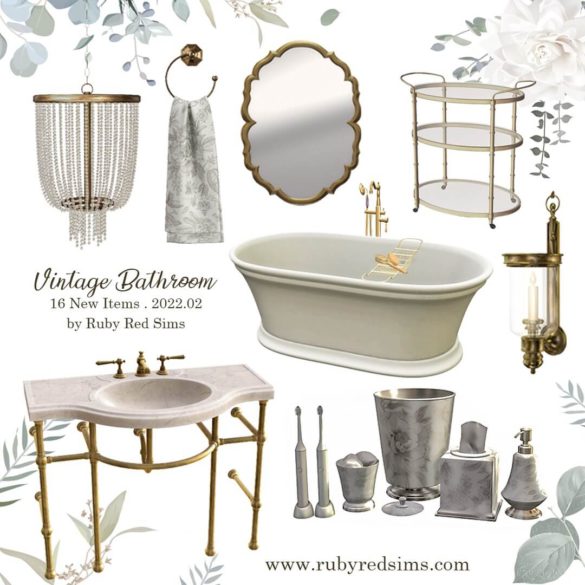 The Sims 4 Vintage Bathroom at Ruby Red