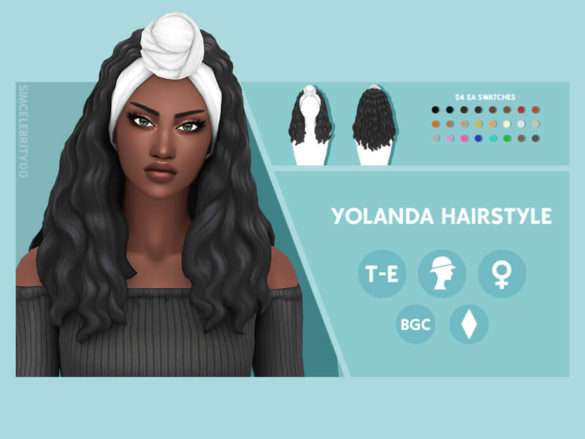 The Sims 4 Yolana Hair by simcelebrity00 at TSR