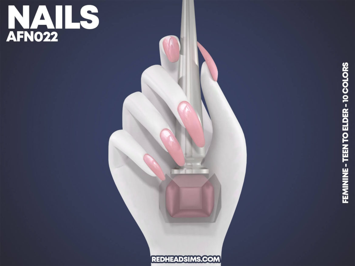 The Sims 4 AF NAILS N022 at REDHEADSIMS