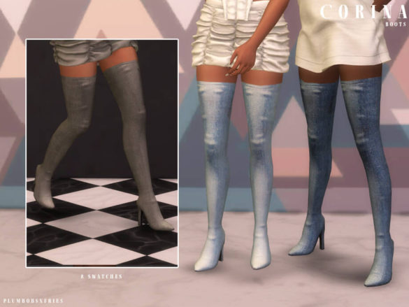 The Sims 4 CORINA BOOTS by Plumbobs n Fries
