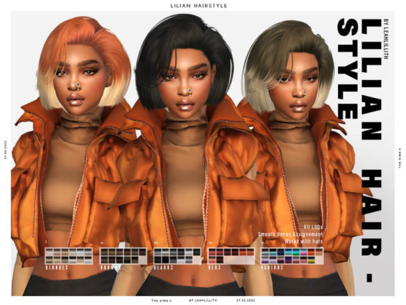 The Sims 4 Lilian Hair by Leah Lillith