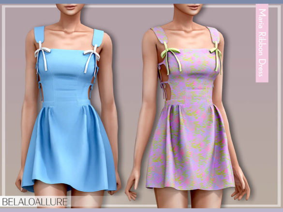 The Sims 4 Maria ribbon dress by belal1997