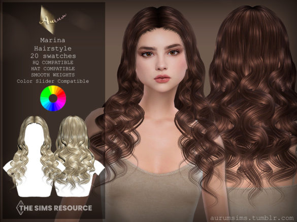 The Sims 4 Marina Curly Hair by AurumMusik