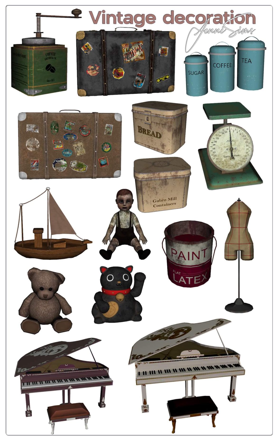 The Sims 4 Vintage decoration at Jenni Sims