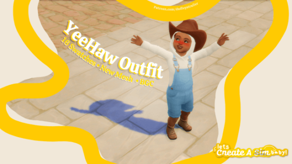 The Sims 4 yeehaw outfit fundraiser day 4