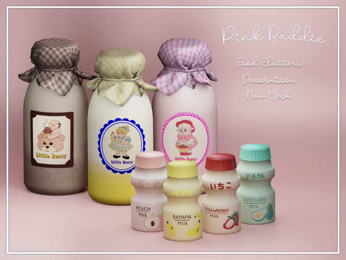 food clutters yakult and milk bottle dl
