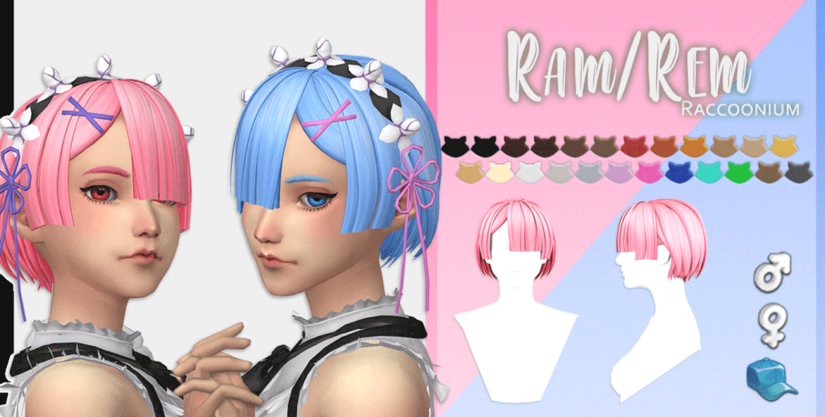 Sims 4 Maxis Match RamRem hairs