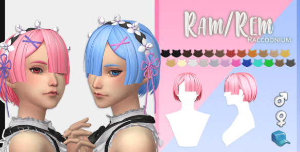 Sims 4 Maxis Match RamRem hairs