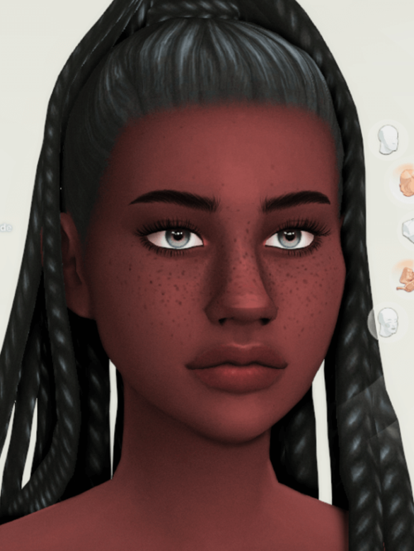 subtle freckles set skin detail