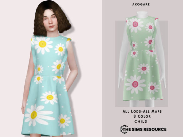 Dress No.251 Sims 4 Clothing Child