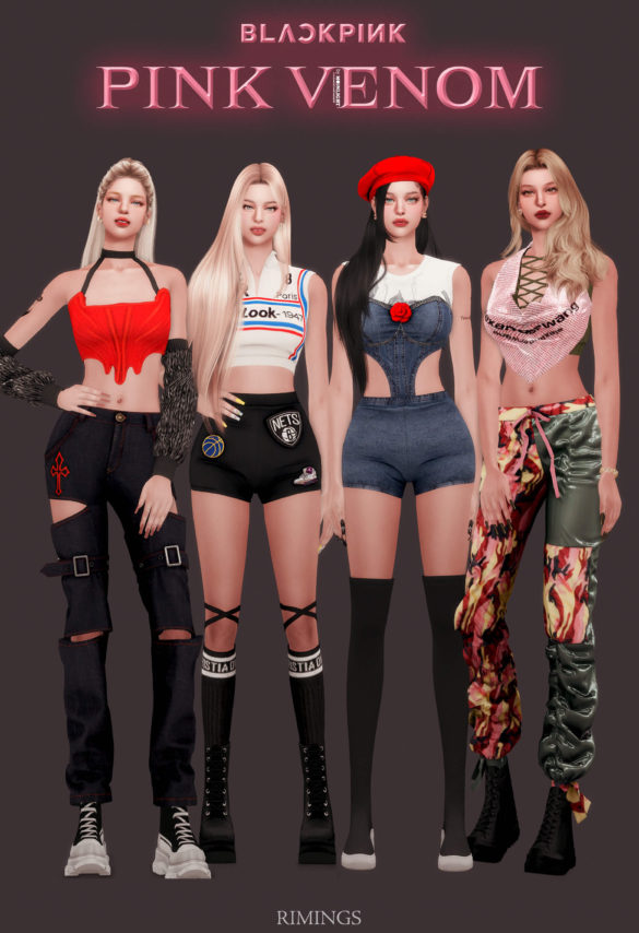 rimings blackpink pink venom outfit set