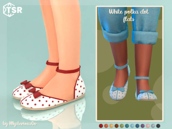 White polka dot flats