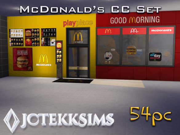 JCTekkSims McDonald's Custom Content Set