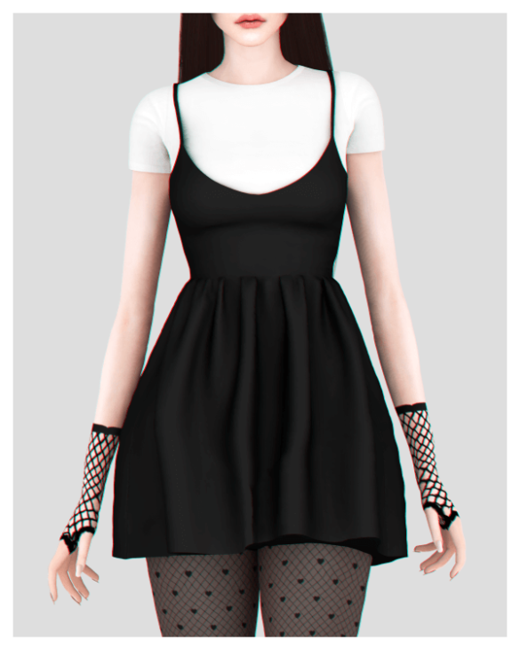 Goldie V-Cut Dress with Tee