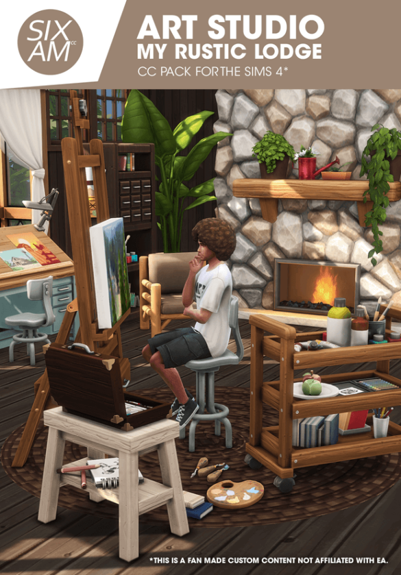 Overview: Art Studio My Rustic Lodge CC Pack