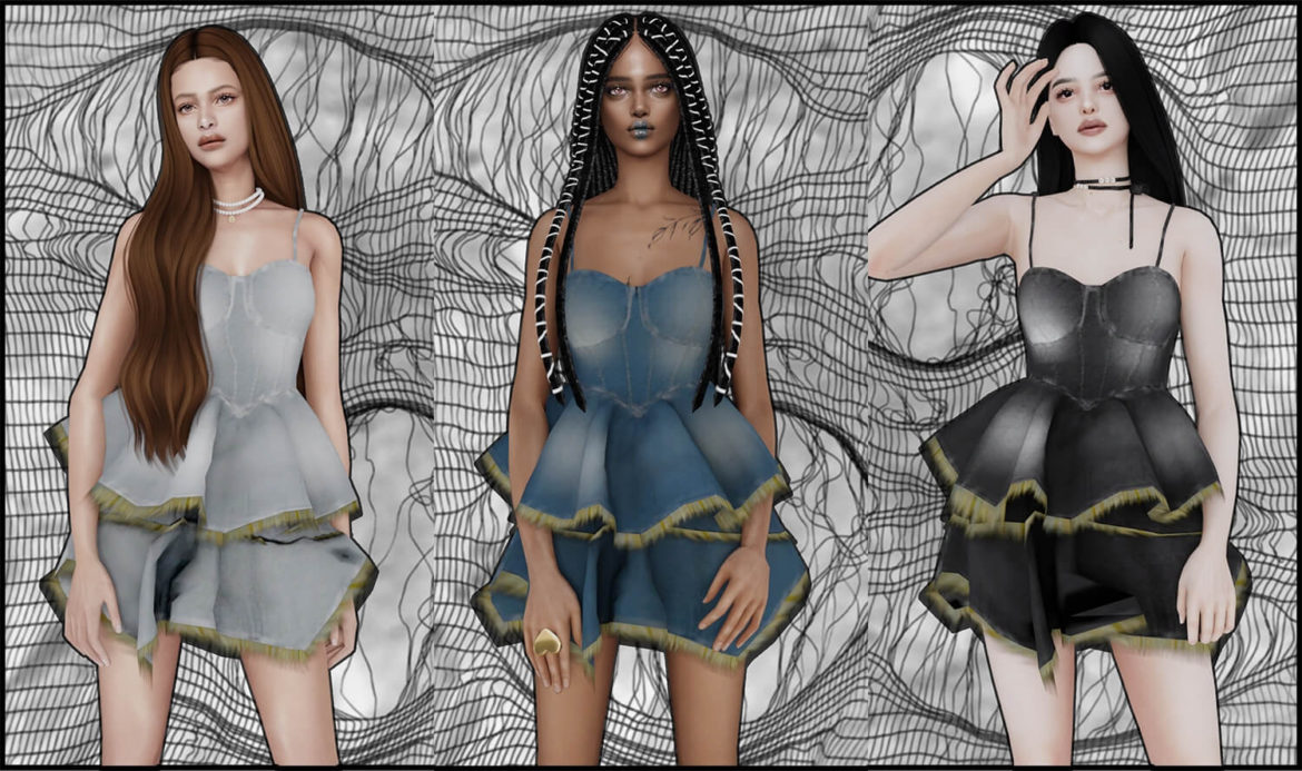 wonder-bitter Wooha Denim Layered Strap Dress