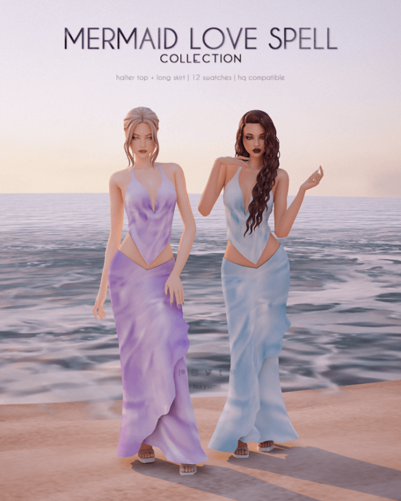 Halter top + Long skirt - Mermaid Love Spell