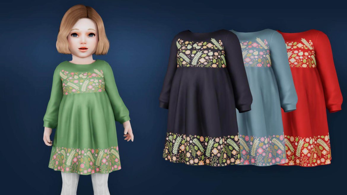 Long Sleeve Embroidered Dress