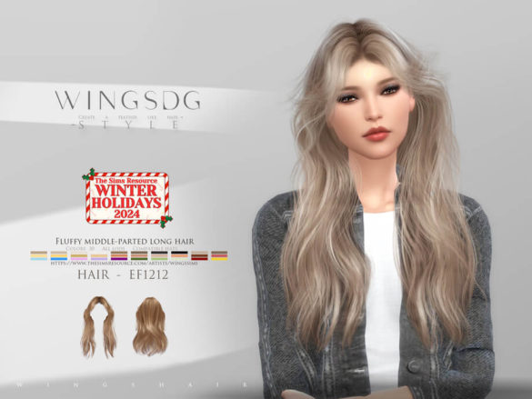 WINGS-EF1212-Fluffy middle-parted long hair