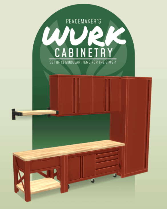wurk cabinetry 13 modular items for ts4