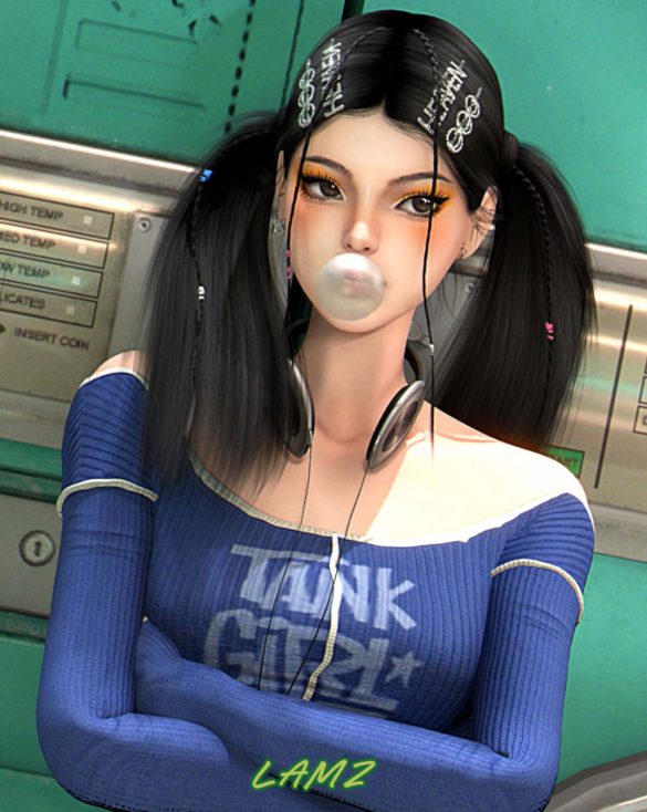 LAMZ Cute Double Ponytail Hairstyles